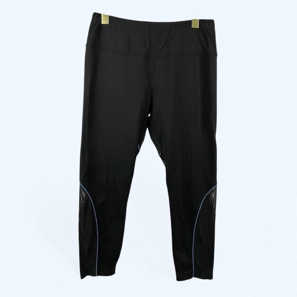 Women's Avia Active Performance Capri Pants Black/Blue Lg 12 - 14